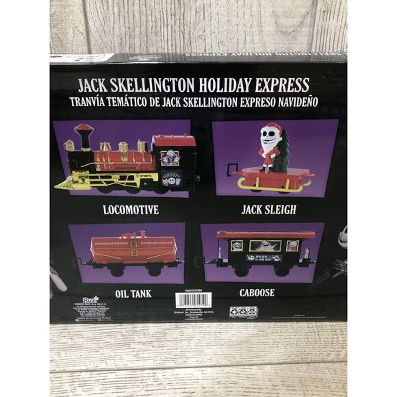 Jack Skellington Holiday Christmas Train Set, Battery Powered New In Box 12 Pc - Picture 7 of 7